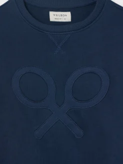 Silbon Smart Casual·Sudaderas-Sudadera raqueta relieve tono marino Azul marino