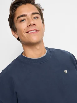 Silbon Sudaderas|Smart Casual·Sudaderas-Sudadera relaxed fit culture azul marino Azul marino