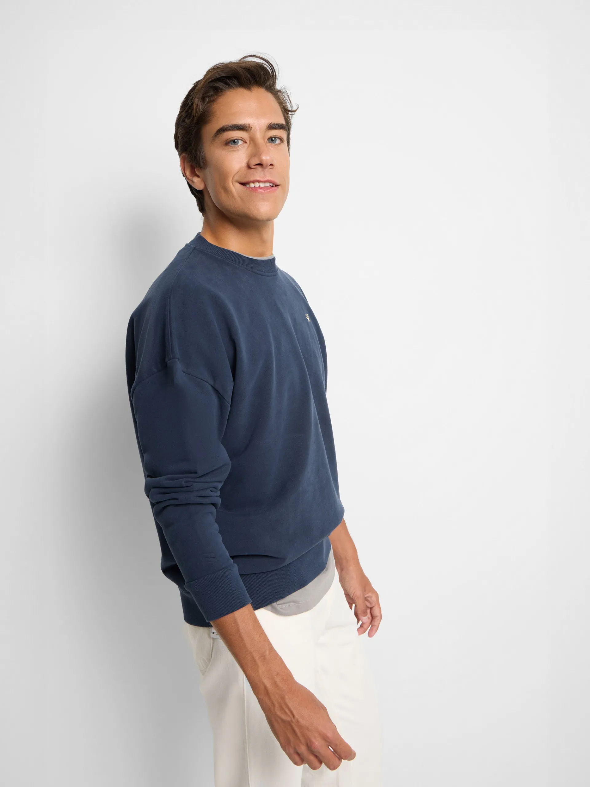 Silbon Sudaderas|Smart Casual·Sudaderas-Sudadera relaxed fit culture azul marino Azul marino