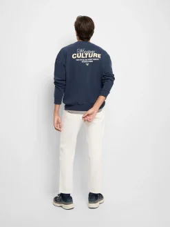 Silbon Sudaderas|Smart Casual·Sudaderas-Sudadera relaxed fit culture azul marino Azul marino