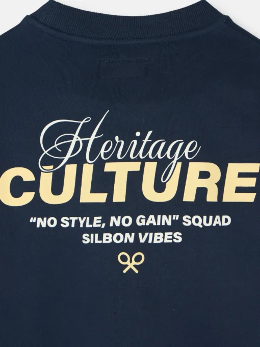 Silbon Sudaderas|Smart Casual·Sudaderas-Sudadera relaxed fit culture azul marino Azul marino