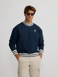 Silbon Smart Casual·Sudaderas-Sudadera relaxed fit ivy league marino Azul marino