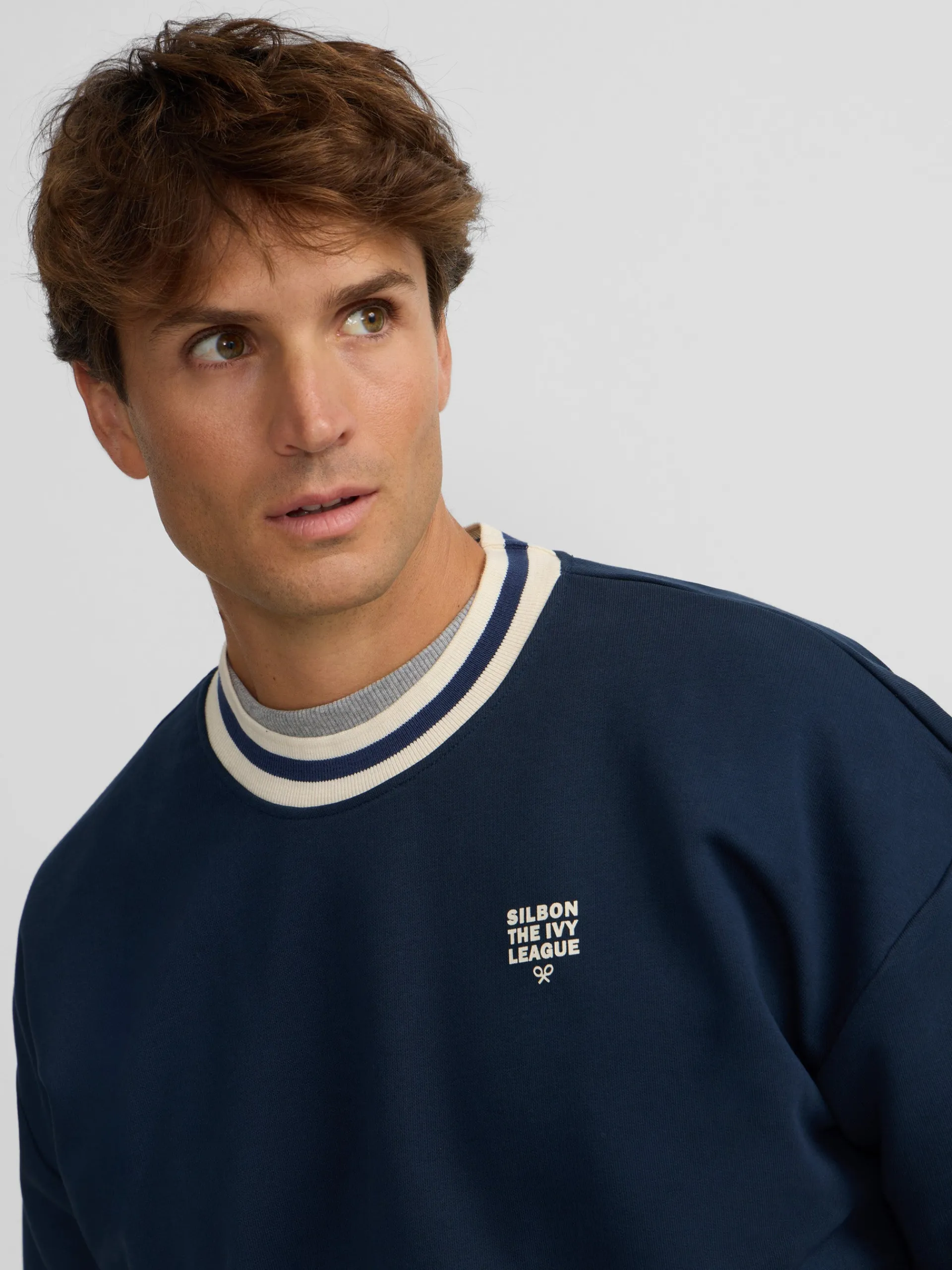 Silbon Smart Casual·Sudaderas-Sudadera relaxed fit ivy league marino Azul marino