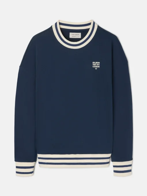 Silbon Smart Casual·Sudaderas-Sudadera relaxed fit ivy league marino Azul marino