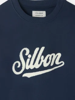 Silbon Smart Casual·Sudaderas-Sudadera relaxed fit retro azul marino Azul marino