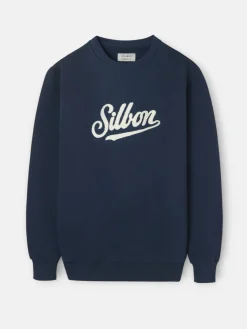 Silbon Smart Casual·Sudaderas-Sudadera relaxed fit retro azul marino Azul marino
