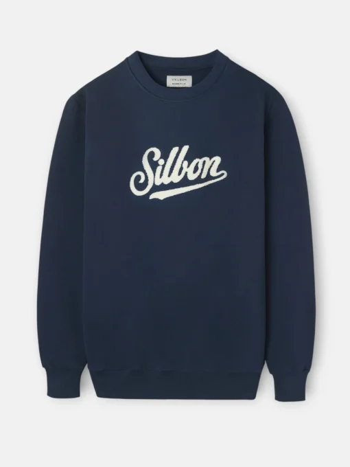 Silbon Smart Casual·Sudaderas-Sudadera relaxed fit retro azul marino Azul marino