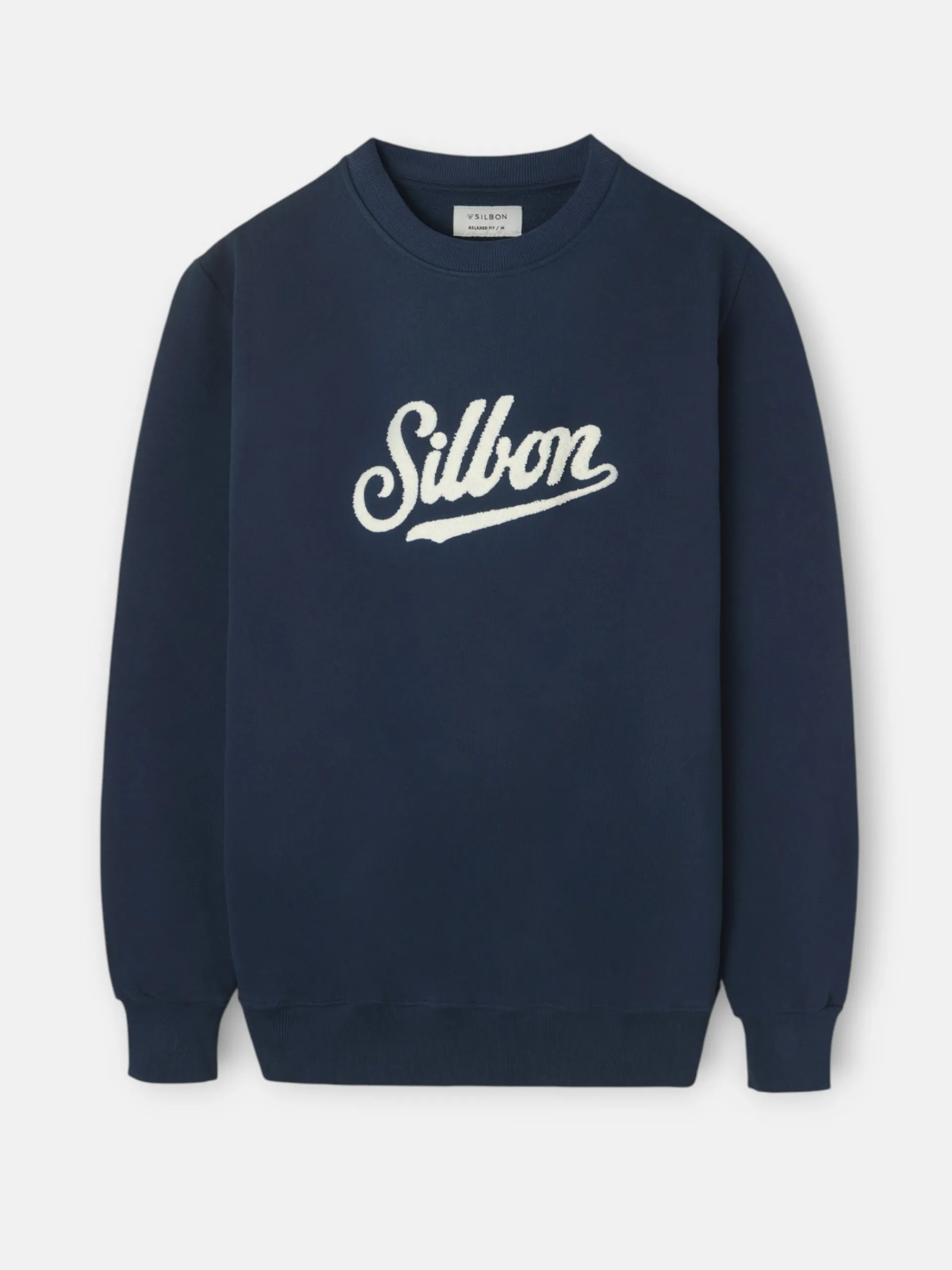 Silbon Smart Casual·Sudaderas-Sudadera relaxed fit retro azul marino Azul marino