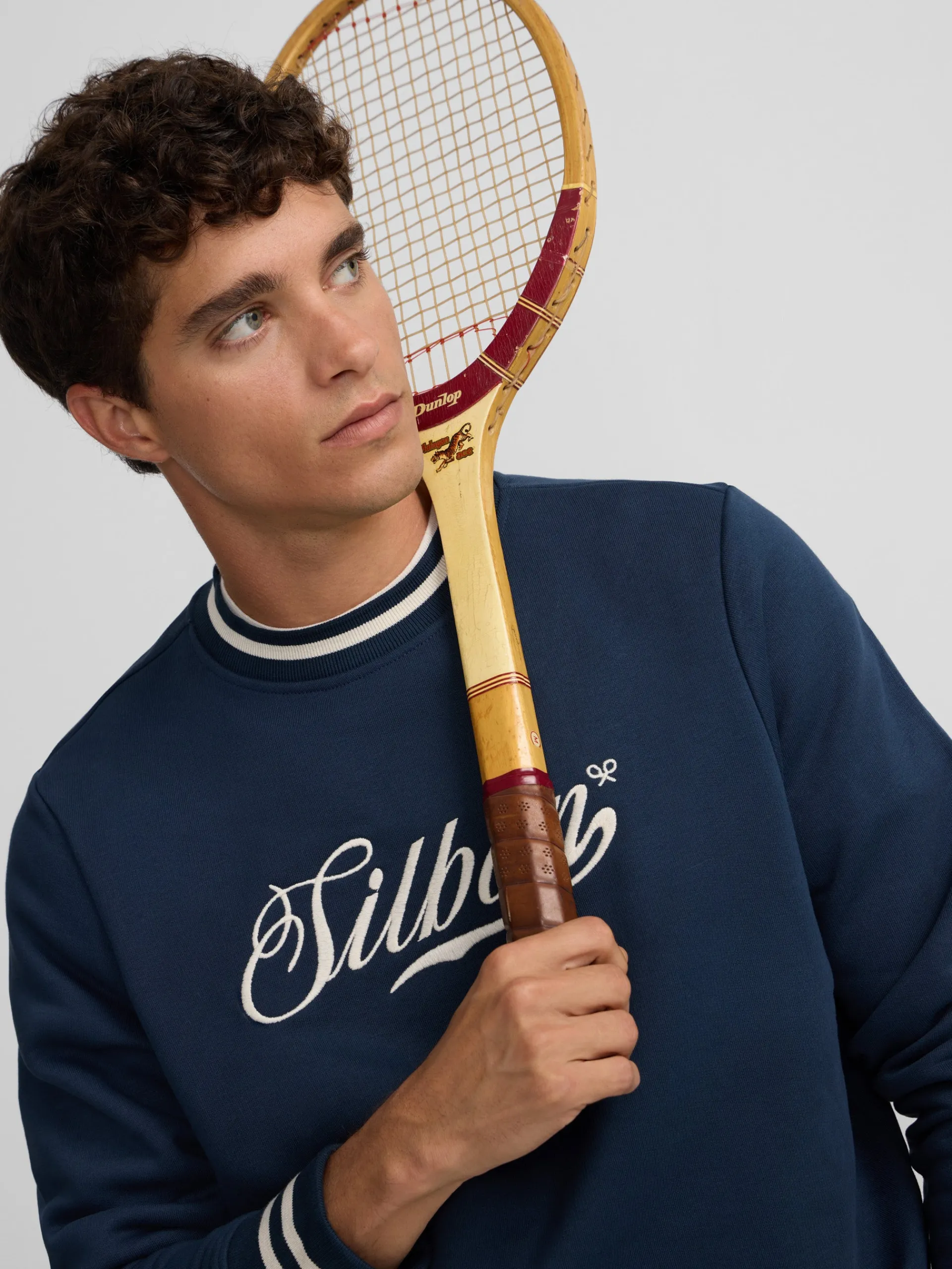 Silbon Smart Casual·Sudaderas-Sudadera retro lettering marino Azul marino