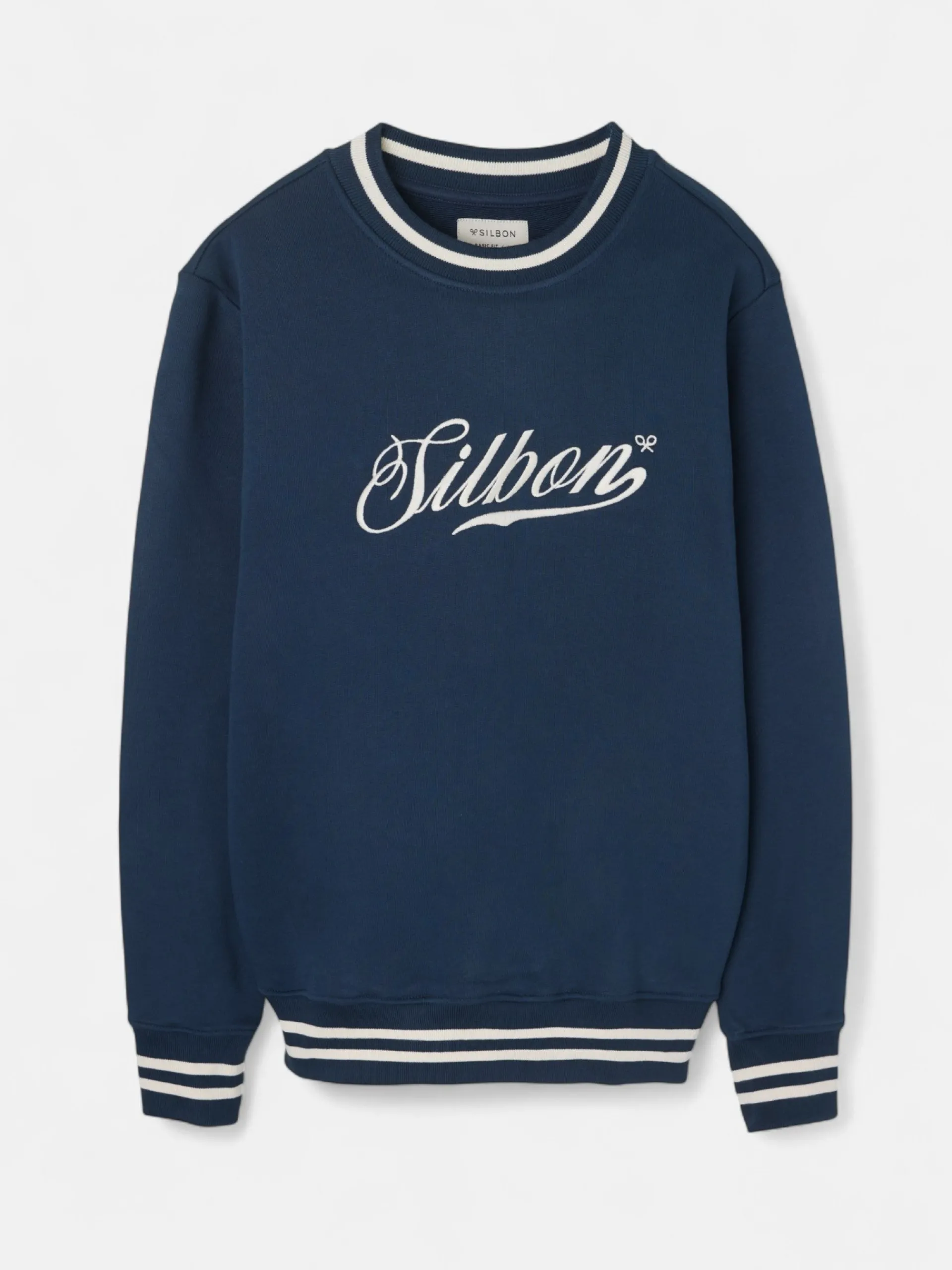 Silbon Smart Casual·Sudaderas-Sudadera retro lettering marino Azul marino