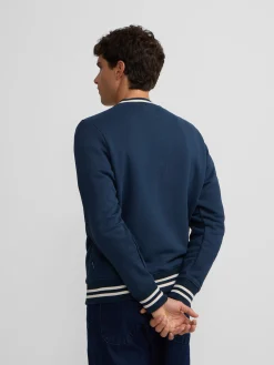 Silbon Smart Casual·Sudaderas-Sudadera retro lettering marino Azul marino