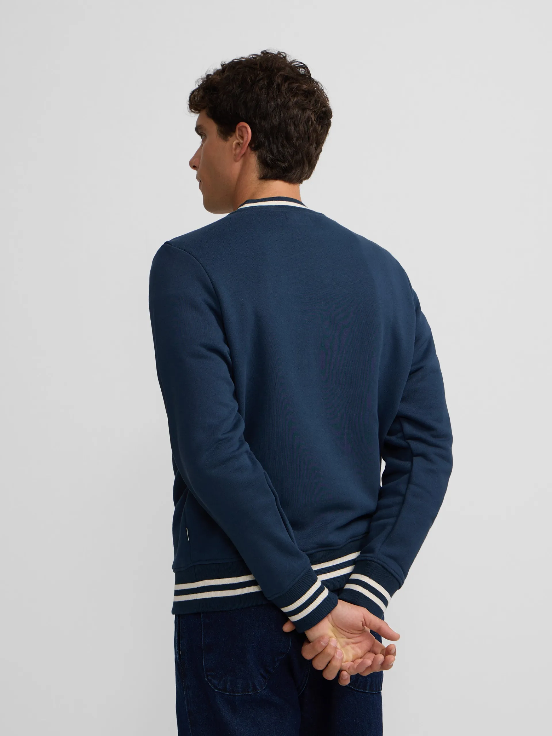 Silbon Smart Casual·Sudaderas-Sudadera retro lettering marino Azul marino