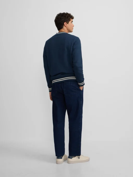 Silbon Smart Casual·Sudaderas-Sudadera retro lettering marino Azul marino