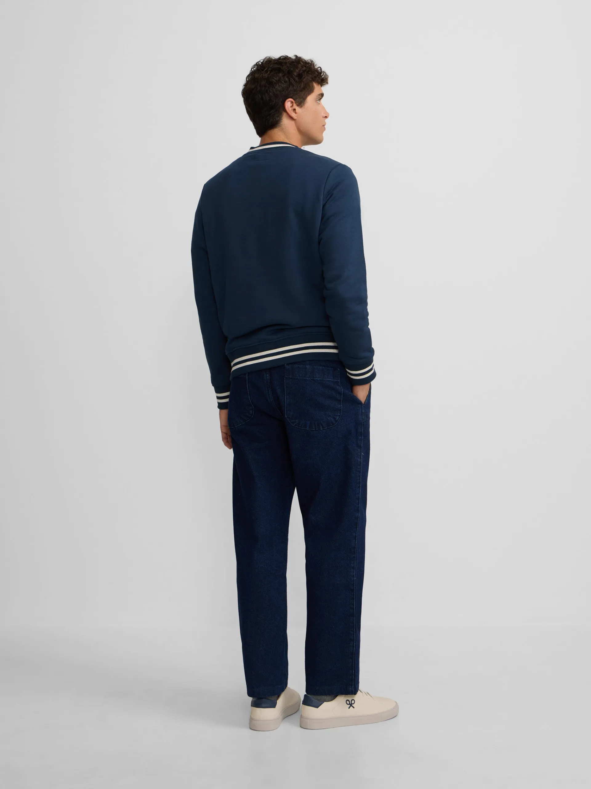Silbon Smart Casual·Sudaderas-Sudadera retro lettering marino Azul marino