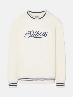 Silbon Smart Casual·Sudaderas-Sudadera retro lettering Crema