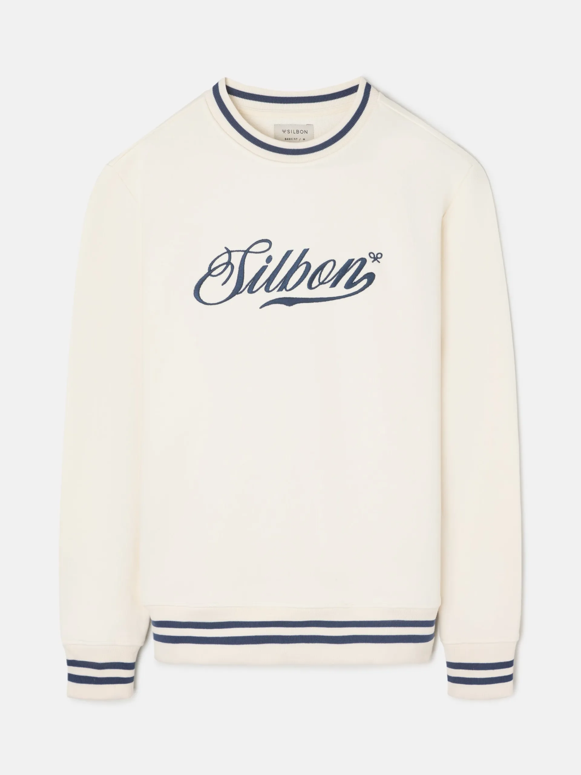 Silbon Smart Casual·Sudaderas-Sudadera retro lettering Crema