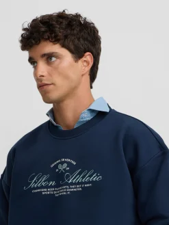 Silbon Smart Casual·Sudaderas-Sudadera special fit lettering azul marino Azul marino