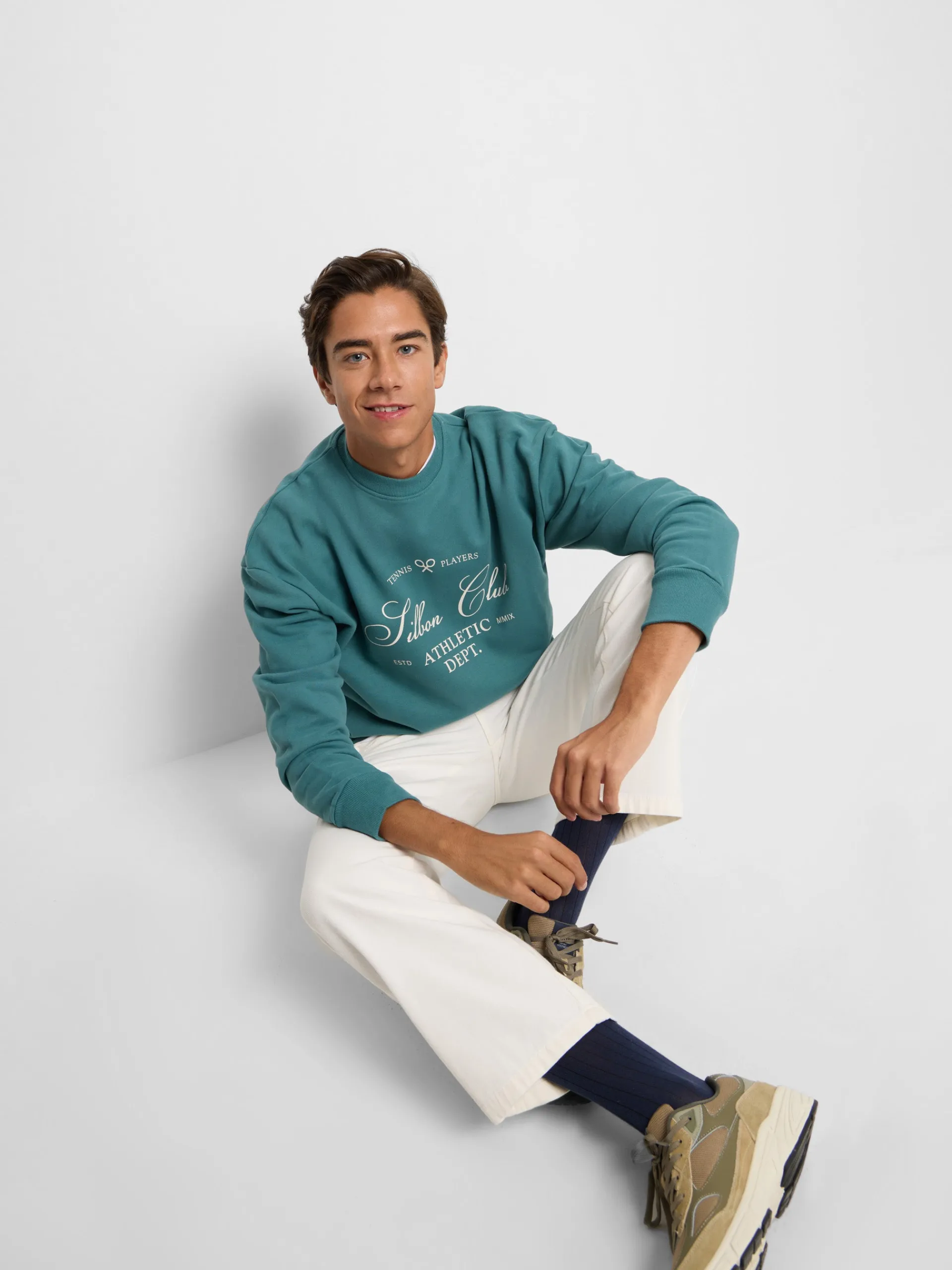 Silbon Sudaderas|Smart Casual·Sudaderas-Sudadera special fit club Petroleo