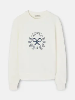 Silbon Sudaderas-Sudadera woman raqueta cuadros cruda Crudo