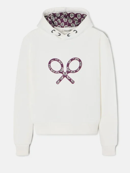Silbon Sudaderas-Sudadera woman raqueta estampado cruda Crudo
