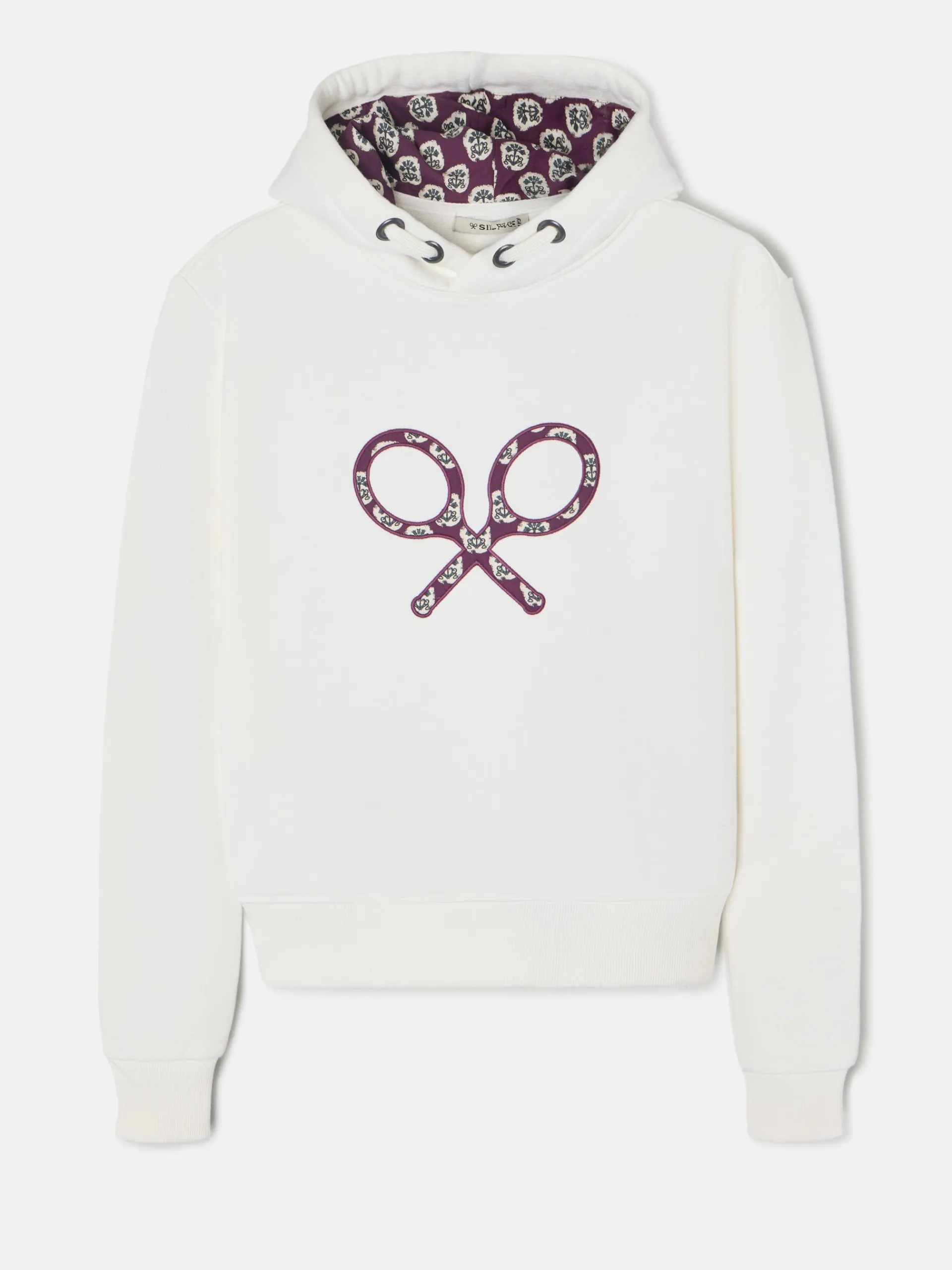 Silbon Sudaderas-Sudadera woman raqueta estampado cruda Crudo
