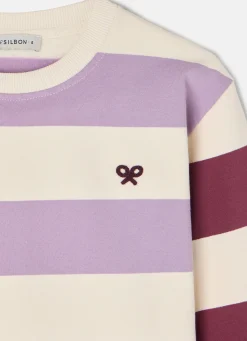 Silbon Sudaderas-Sudadera woman rayas moradas Morado