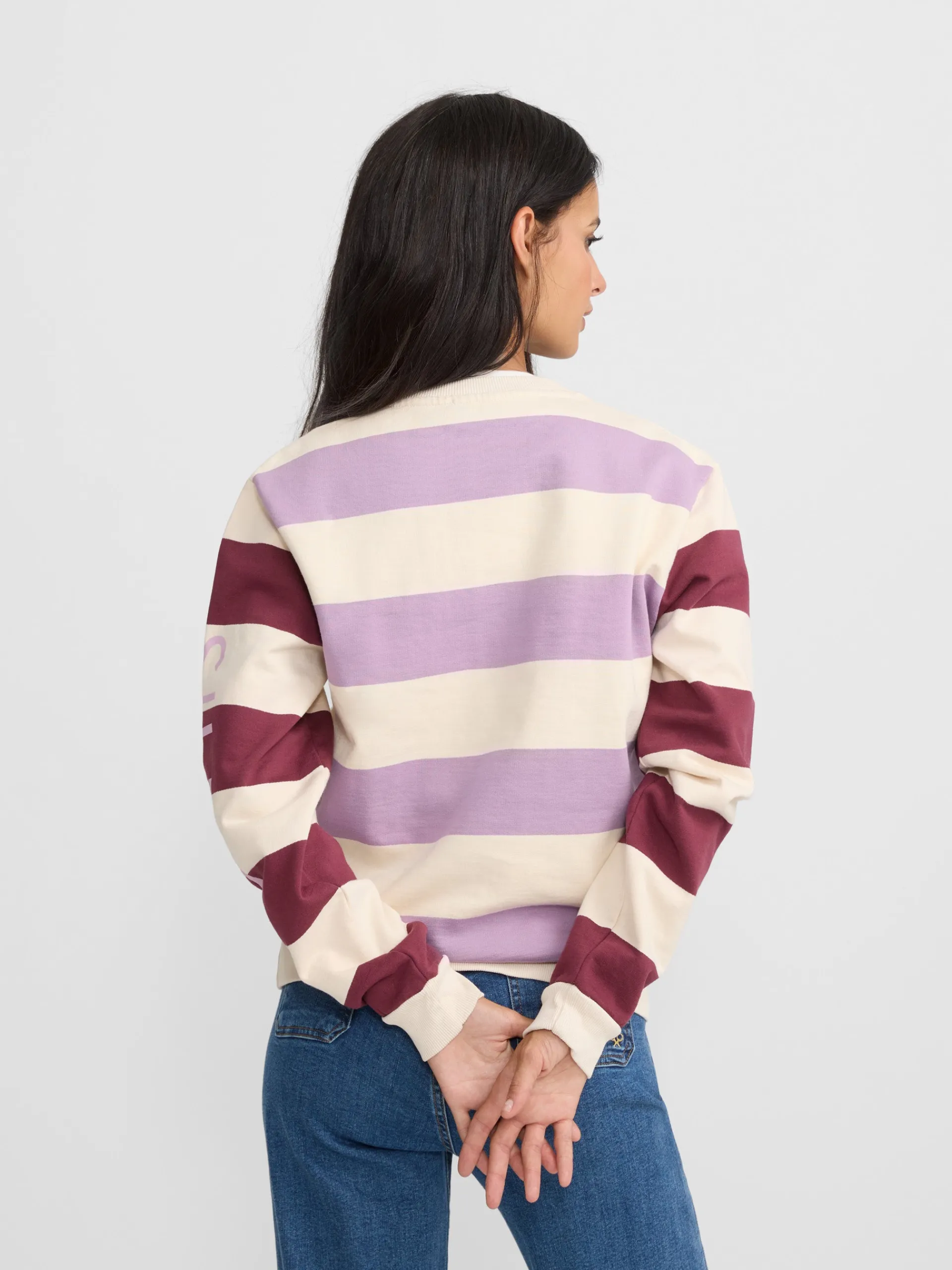 Silbon Sudaderas-Sudadera woman rayas moradas Morado