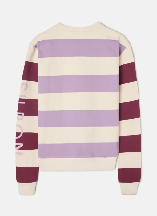 Silbon Sudaderas-Sudadera woman rayas moradas Morado