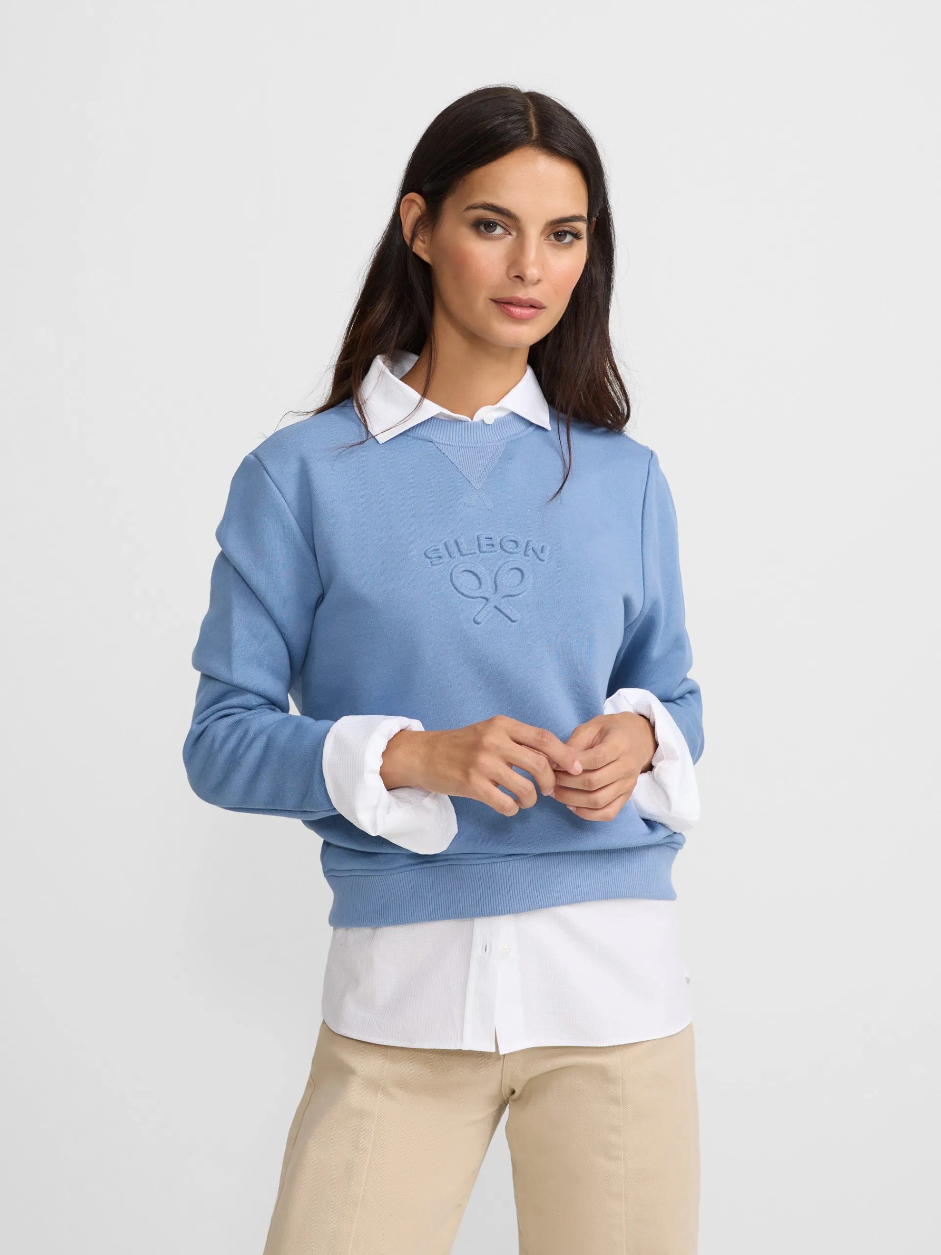 Silbon Sudaderas-Sudadera woman clasico Azul