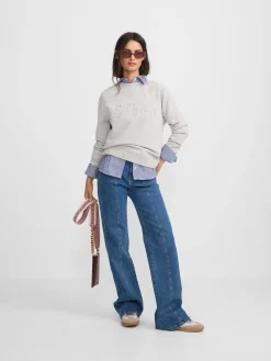 Silbon Sudaderas-Sudadera woman tachas Gris