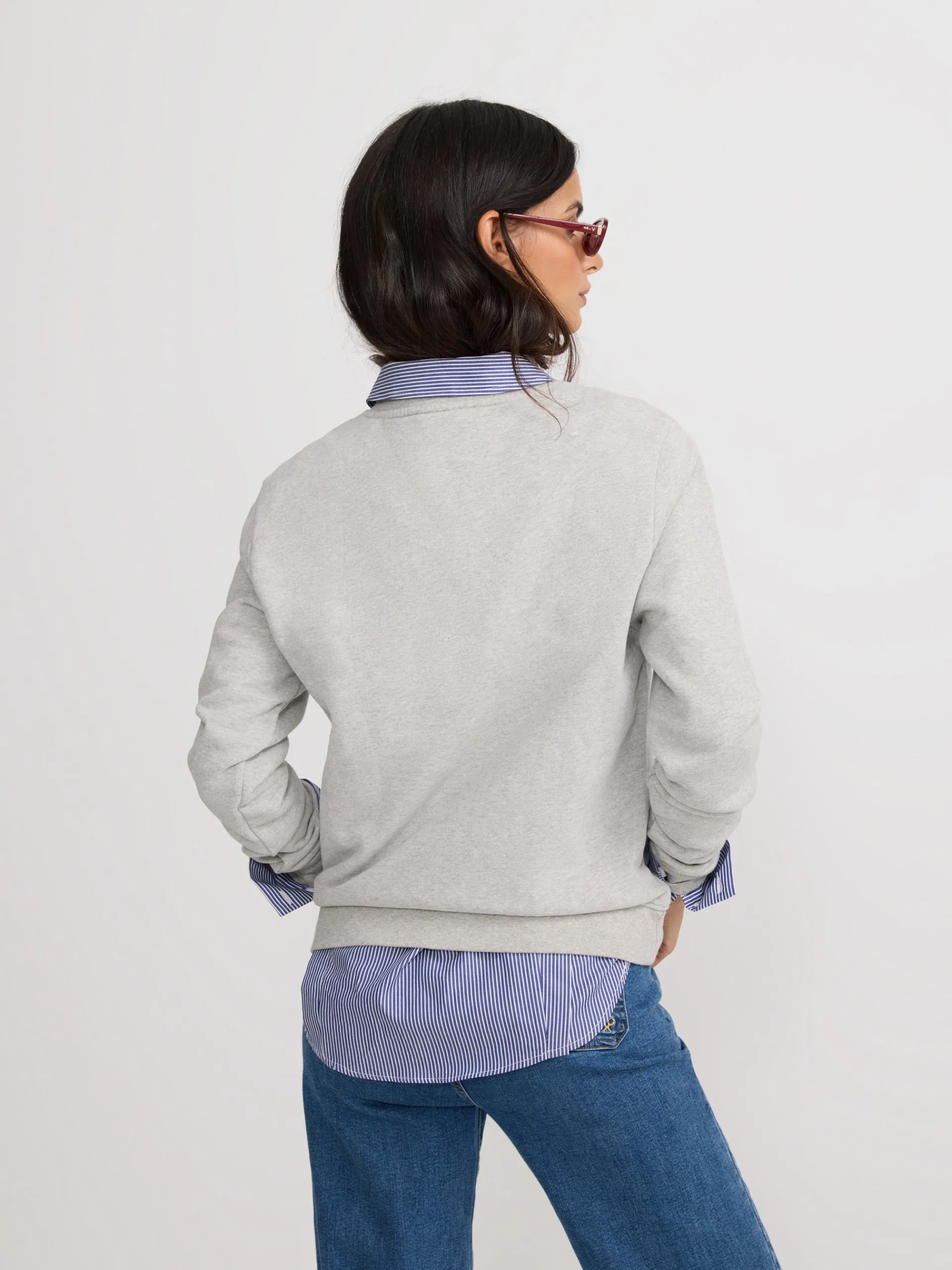 Silbon Sudaderas-Sudadera woman tachas Gris