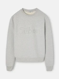Silbon Sudaderas-Sudadera woman tachas Gris