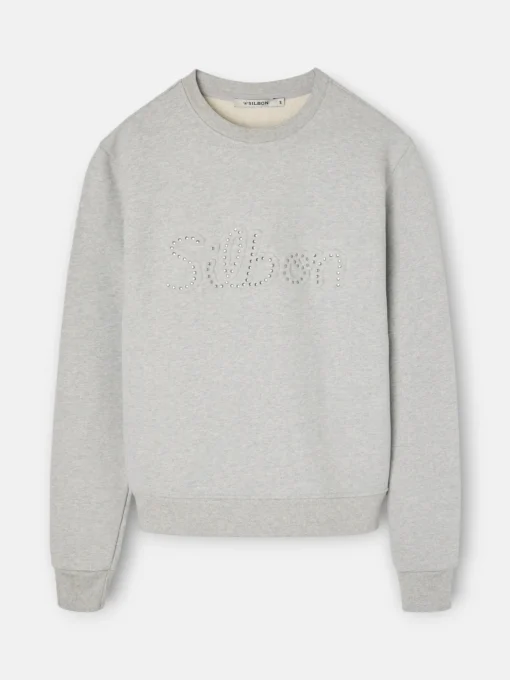 Silbon Sudaderas-Sudadera woman tachas Gris