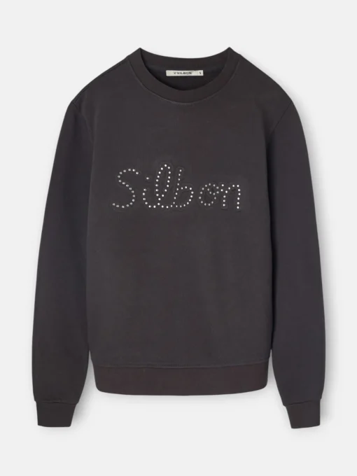 Silbon Sudaderas-Sudadera woman tachas Negra