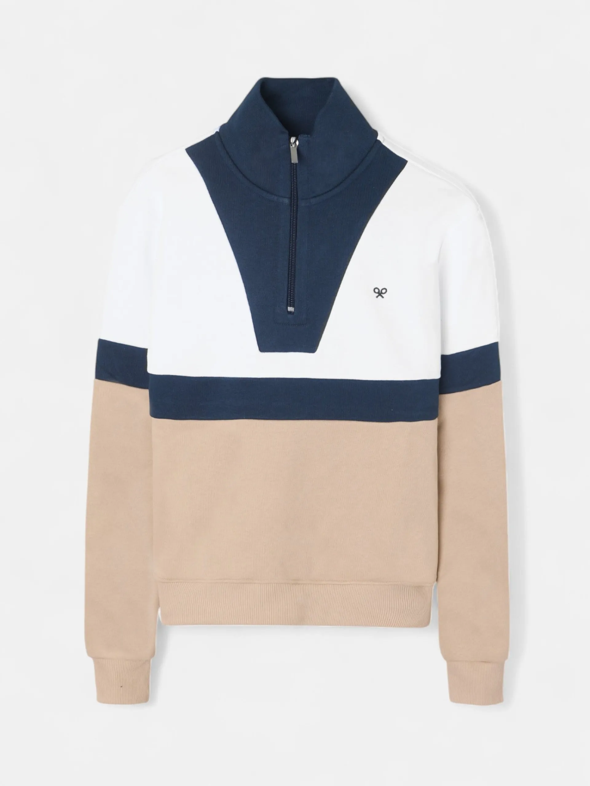 Silbon Sudaderas-Sudadera woman tricolor azul marino y beige Negro y beige