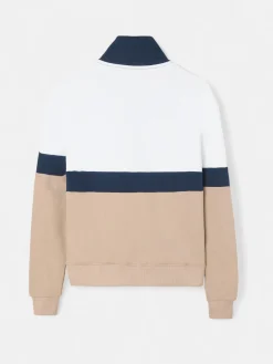 Silbon Sudaderas-Sudadera woman tricolor azul marino y beige Negro y beige