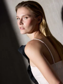 Silbon Vestidos, Monos Y Faldas-Vestido CaprileX bicolor volante marfil Crema