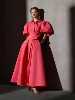 Silbon Vestidos, Monos Y Faldas-Vestido CaprileX camisero tafeta Rojo