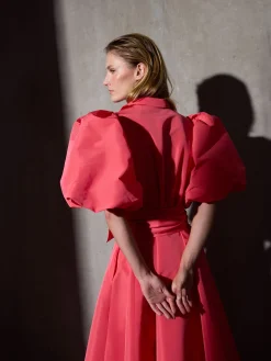 Silbon Vestidos, Monos Y Faldas-Vestido CaprileX camisero tafeta Rojo