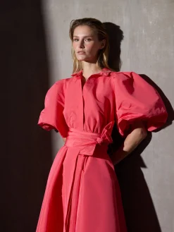 Silbon Vestidos, Monos Y Faldas-Vestido CaprileX camisero tafeta Rojo