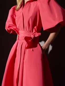 Silbon Vestidos, Monos Y Faldas-Vestido CaprileX camisero tafeta Rojo