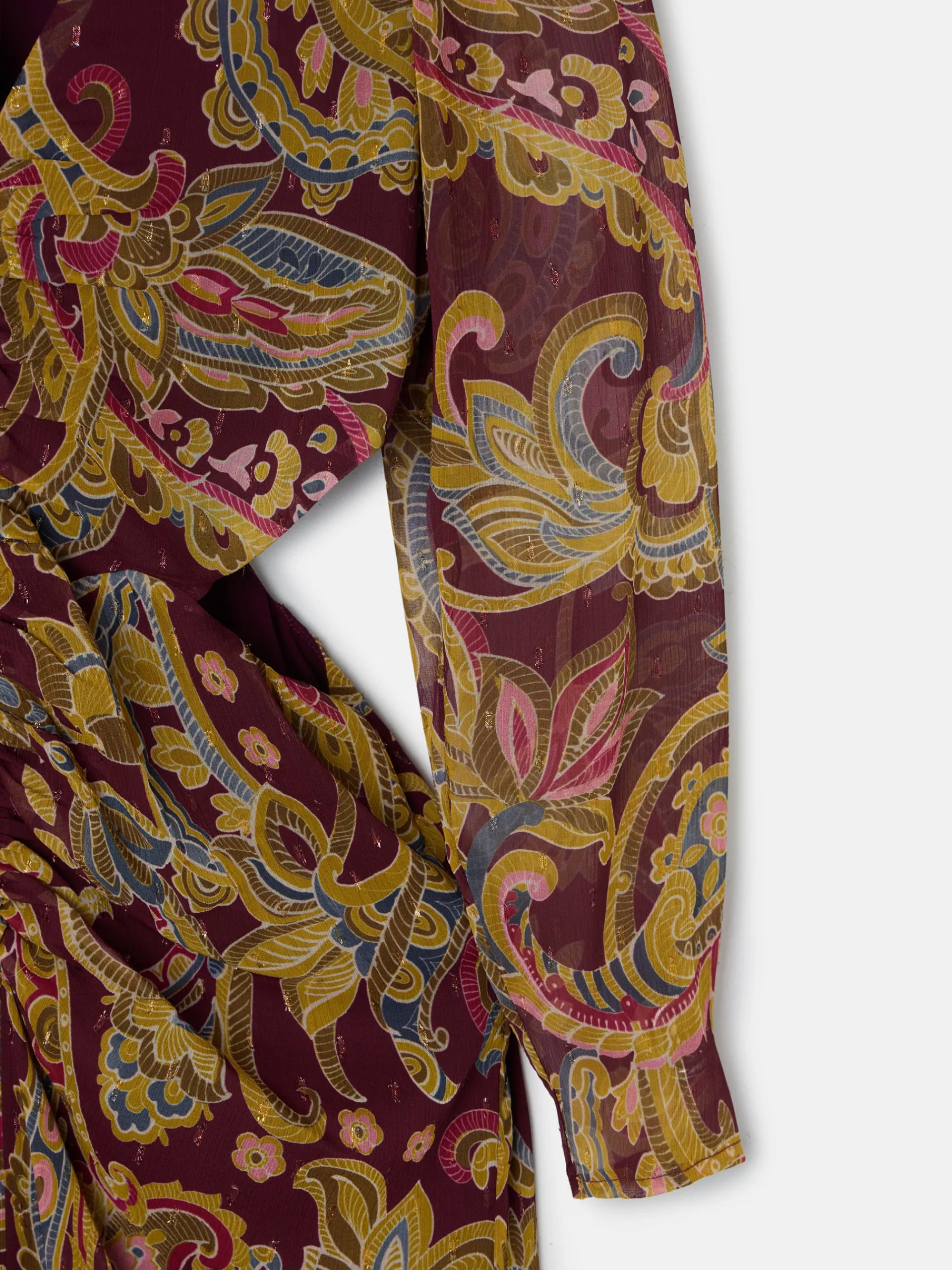 Silbon Vestidos, Monos Y Faldas-Vestido largo abertura estampado cachemir Burdeos