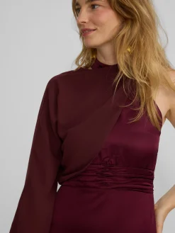 Silbon Vestidos, Monos Y Faldas-Vestido largo capa satinado Burdeos