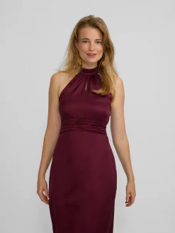 Silbon Vestidos, Monos Y Faldas-Vestido largo capa satinado Burdeos