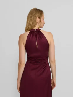 Silbon Vestidos, Monos Y Faldas-Vestido largo capa satinado Burdeos