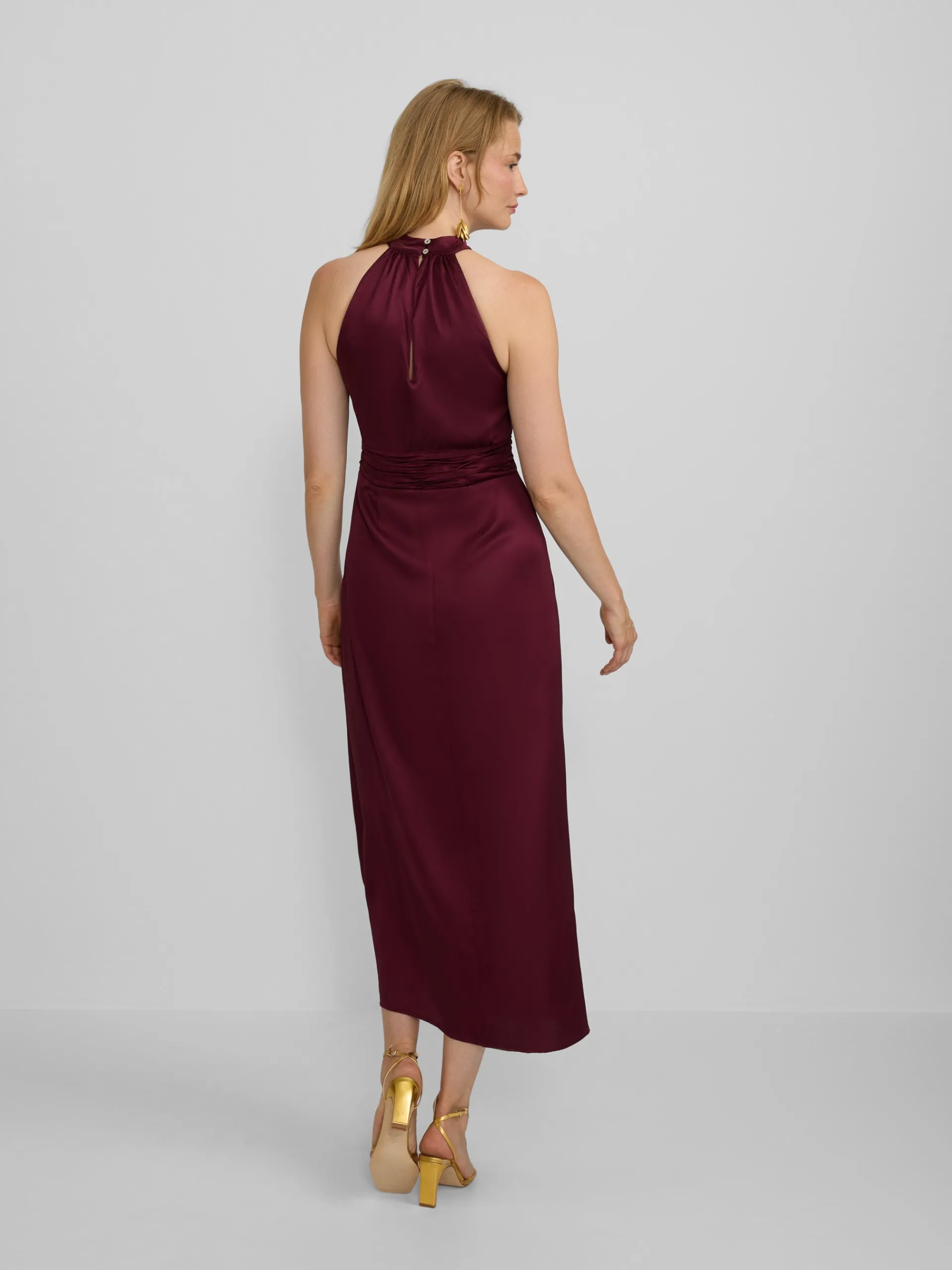 Silbon Vestidos, Monos Y Faldas-Vestido largo capa satinado Burdeos