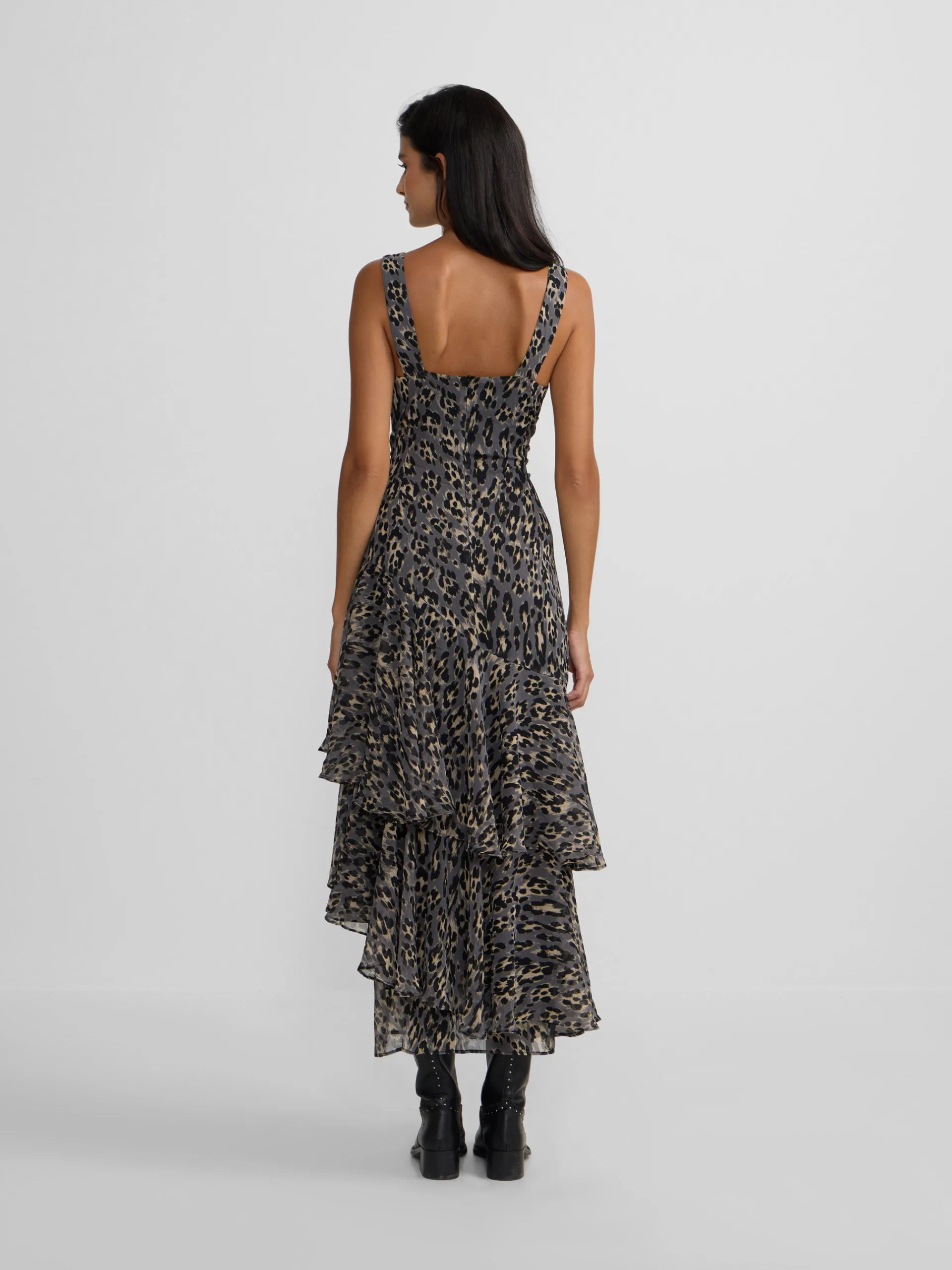 Silbon Vestidos, Monos Y Faldas-Vestido largo estampado animal print azules Gris