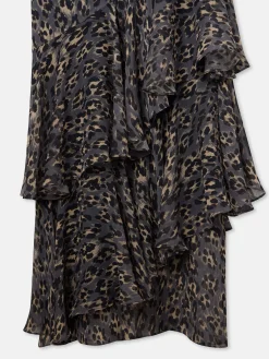 Silbon Vestidos, Monos Y Faldas-Vestido largo estampado animal print azules Gris