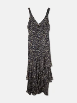 Silbon Vestidos, Monos Y Faldas-Vestido largo estampado animal print azules Gris