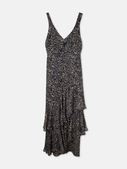 Silbon Vestidos, Monos Y Faldas-Vestido largo estampado animal print azules Gris